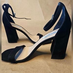 Steve Madden women's black suede Carrson block heel sandals